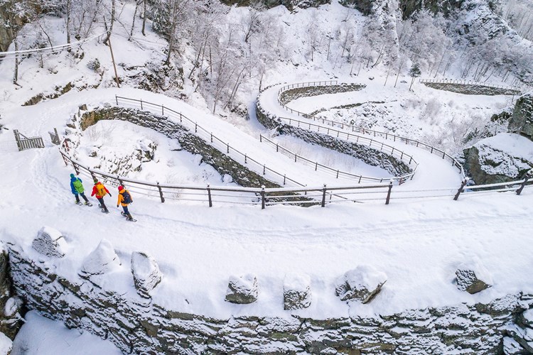 King's Road by winter. A great snowshoeing adventure.